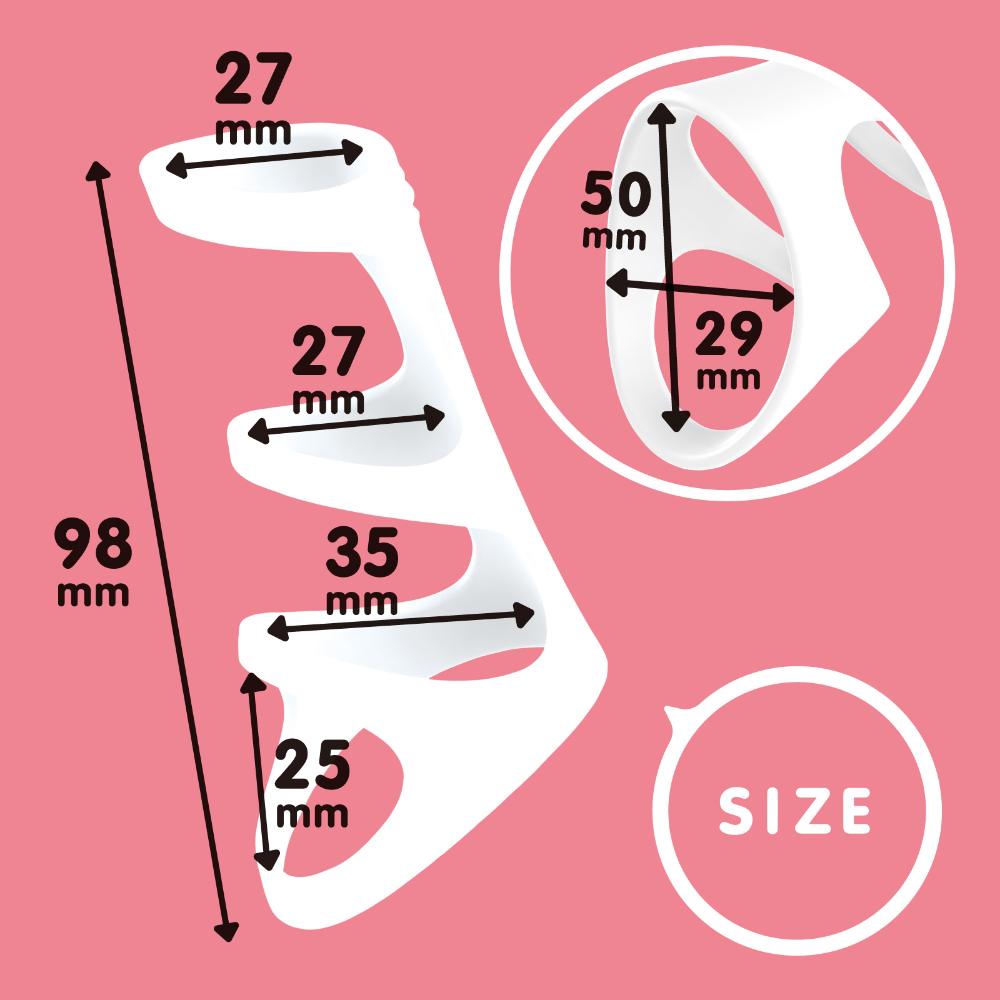 超！ぷにっとりんぐ デルタサック2 ソフト/ソフト素材/コックリング/各部サイズ詳細/伸縮性の高さで幅広いサイズの方をカバー
