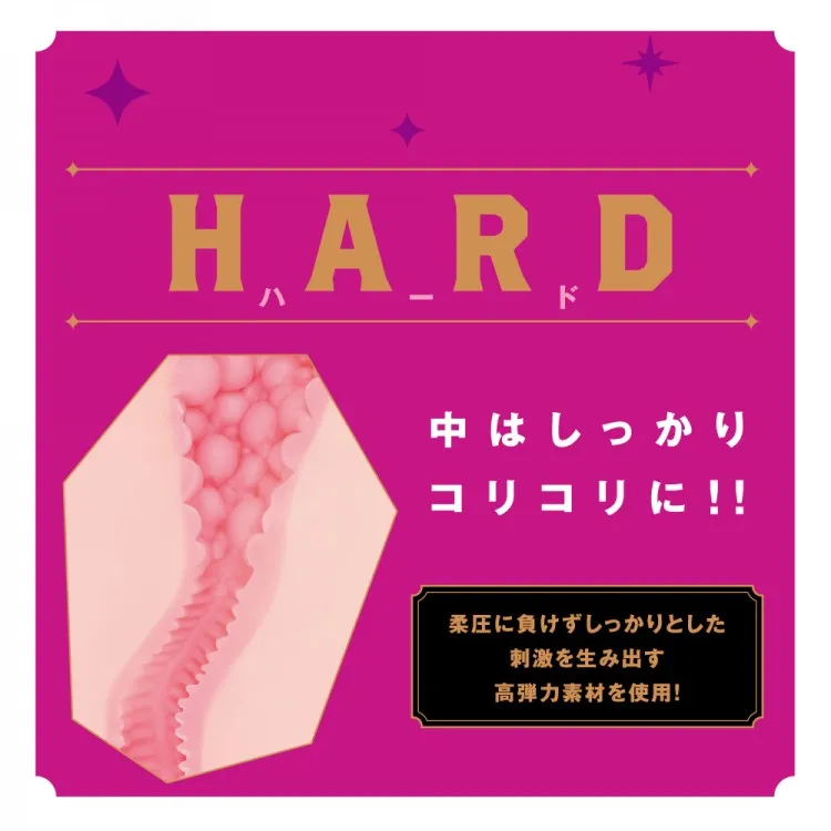 newnewBIG / 据え置きオナホ・大型ハンドホール / 中程のゾリゾリヒダ部分クローズアップ。newnewBIGの主役となるコリコリ内部素材のヒダ構造。ストローク中に持続する縦ゾリ刺激感触